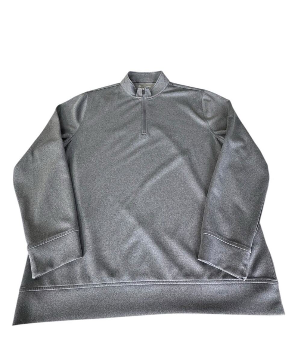 Hickey Freeman 1/4 Zip Sweatshirt Mens XL Gray Mock Neck Long Sleeve Golf